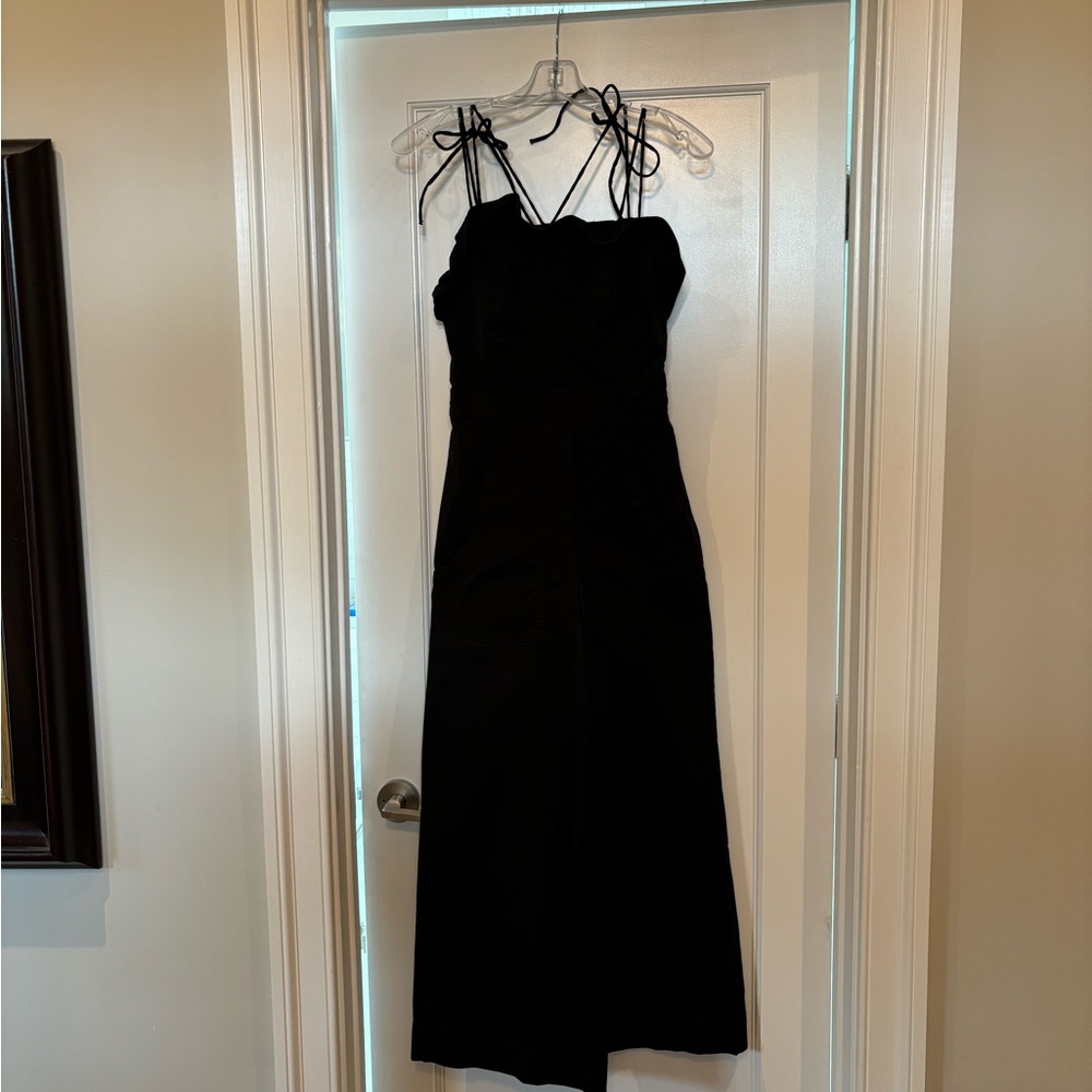 Maeve for Anthropologie black ruffle jumpsuit